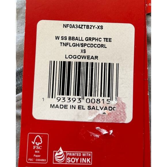 The North Face Womens XS Gray Red Logo Tee Half Dome Casual/Outdoors - Picture 6 of 7